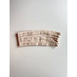 MESHKI Tilly Ivory Cream Satin Pleated Strapless Cropped Bandeau Top, Size S